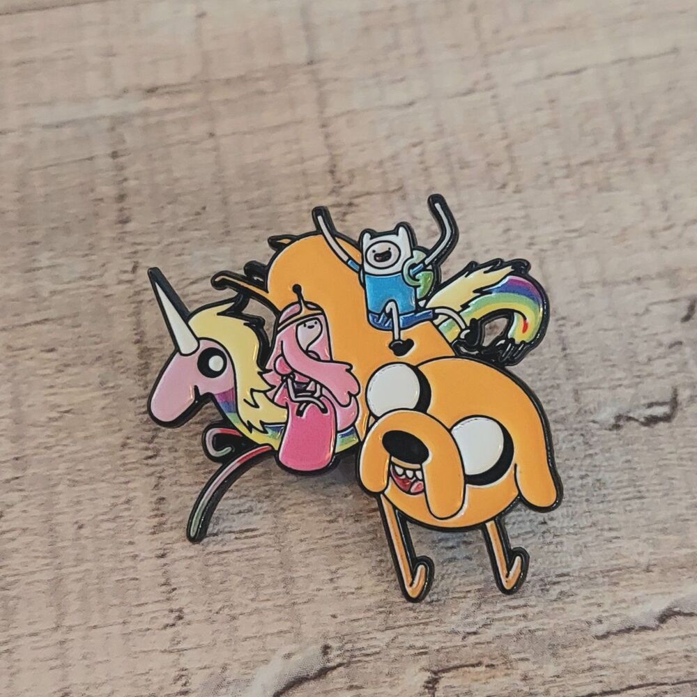 Adventure Time Pin Finn and Jake Lady Ranicorn and Princess Bubblegum Enamel PIn